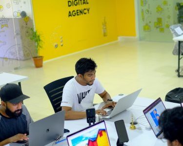 employee working in digital office space